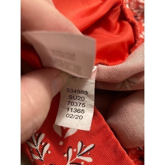 Ann Taylor Pull On Shorts Size 10 Orange White Navy Floral - Picture 8 of 8